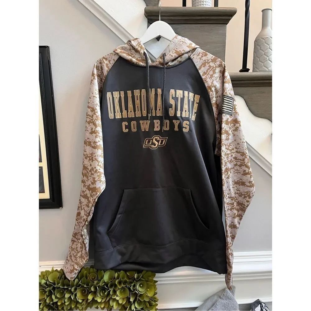 Colosseum Oklahoma State Cowboys Digi Camo Embroidered Hoodie sz XL NWOT